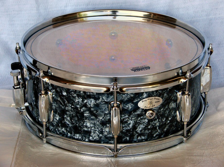 14"X5.5" 10ply Hi Gloss Black Pearl Snare Drum